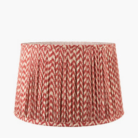 30cm Red Chevron Pleat Lampshade For Table Lamp