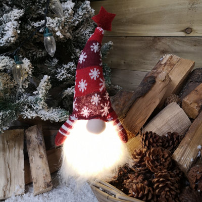 Christmas Set of 3 holiday shops gnome LIGHT UP pillows