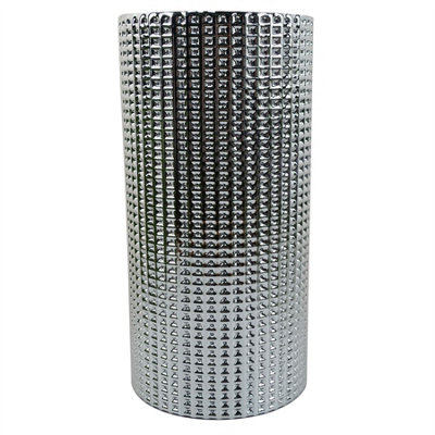 30cm Silver Dot Glass Vase Designer Large