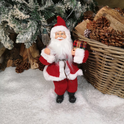 30cm Standing Santa Claus Father Christmas Decoration in Red