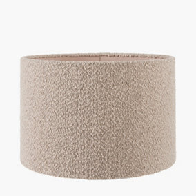 30cm Taupe Boucle Cylinder Table Lampshade Cosy Cream Lamp Shade