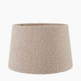 30cm Taupe Boucle Tapered Cylinder Table Lamp Shade Cream Cosy Boho Lampshades