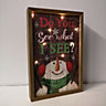 30cm Wall Hanging Box Frame Christmas Decoration Snowman Design with Warm White LEDs