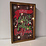 30cm Wall Plaque Box Frame Jolly Christmas Design with Warm White LEDs