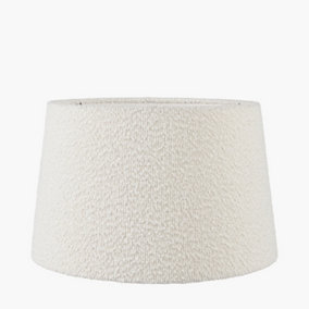 30cm White Boucle Tapered Cylinder Table Lamp Shade Cosy Boho Lampshades
