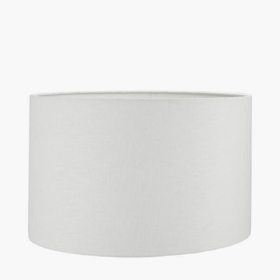 30cm White Linen Drum Table Lampshade Self Lined Cylinder Shade