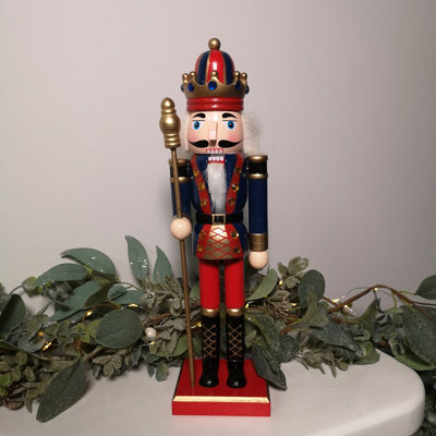 30cm Wooden Christmas Nutcracker Soldier Decoration with Blue Body