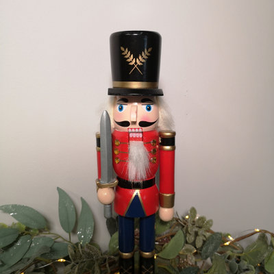 30cm Wooden Christmas Nutcracker Soldier Decoration with Red Body