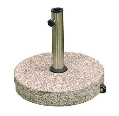 30kg Round Stone MVB518MAL Natural Free Standing Umbrella Base with 48mm Tube with Adapters