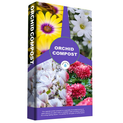 30L (3 x 10 Litre) Orchid Compost Mix For Flowers With Long-Blooming & Improved Water Retention