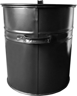 30L Ash Bin Bucket Carrier with Lid for Fireplaces Metal Ash Bin