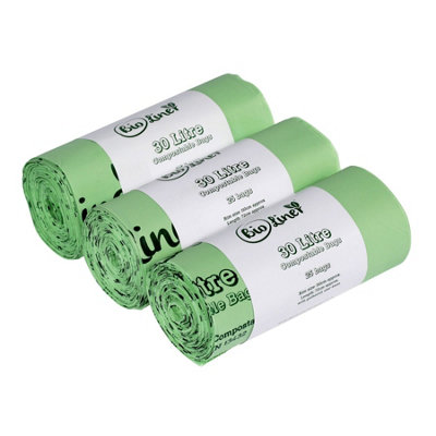 30L BioLiner Compostable Kerbside Caddy Liners (Large Roll) - 3 Rolls