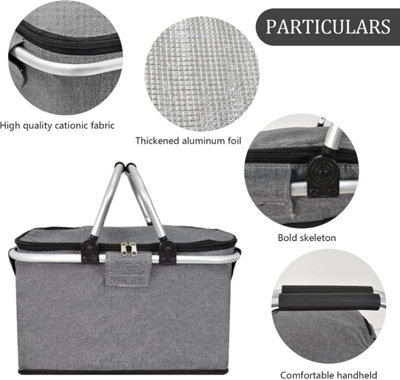 SPOORYYO Large Capacity Insulated Picnic Bag With Multi-compartment Design For Outdoor Dining And Food Delivery