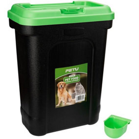 30L Large Pet Food Storage Container Bin Food Scoop Air Tight Seal Feed Seed Box