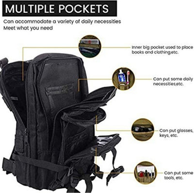 30L Military Tactical Army Backpack Rucksack - Ideal for Camping, Hiking &  Outdoor Adventures