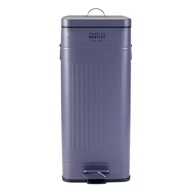 30L Steel Square Retro Kitchen Pedal Waste Bin Dark Blue - 4