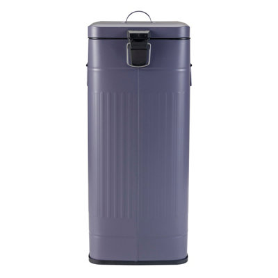 30L Steel Square Retro Kitchen Pedal Waste Bin Dark Blue - 8