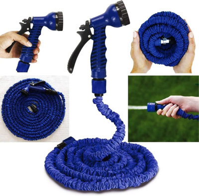 LINZI Tubo Da Giardino Espandibile 30m (da 10m) Con Pistola 8 Funzioni E Connettori In Ottone - Magic Hose Antigroviglio