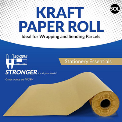 30m Brown Paper Roll - 400mm - 80gsm Kraft Paper - Brown Wrapping Paper ...