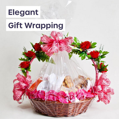30m Clear Cellophane Wrap Roll 40cm Wide - Gift Wrap for Hampers ...