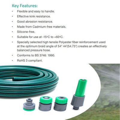 30m Green Pro Garden Hose with Accessories - Flexible Kink Free ...