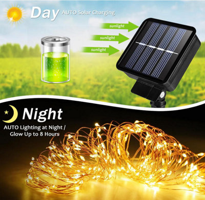 30m Solar String Lights Outdoor, Colorful Solar Fairy Lights ...