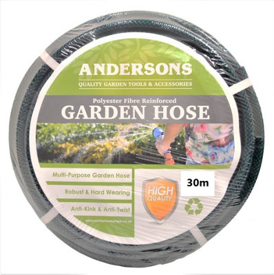 30m Standard Flexible Garden Hose Green Kink Resistant