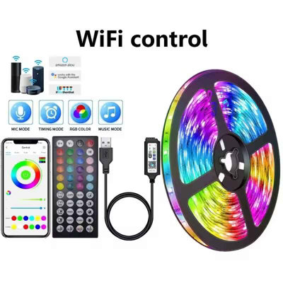 30m USB RGB LED Strip Lights with APP Control Color Changing 5050 for ...