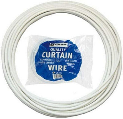 ASIWUJING 2 Pack 3 Meter White Curtain Wire, Plastic Coated Window Curtain  Wire, Picture Hanging Wire with 8 Pairs of Screw Eyes and