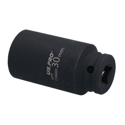 30mm 1/2" Drive Double Deep Metric Impact Socket Single Hex By BERGEN AT597