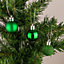 30mm/12Pcs Christmas Baubles Shatterproof Dark Green,Tree Decorations