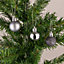 30mm/12Pcs Christmas Baubles Shatterproof Dark Grey,Tree Decorations