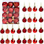 30mm/12Pcs Christmas Baubles Shatterproof Red,Tree Decorations
