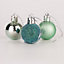 30mm/12Pcs Christmas Baubles Shatterproof Turquoise,Tree Decorations