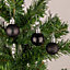 30mm/24Pcs Christmas Baubles Shatterproof Black,Tree Decorations