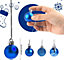 30mm/24Pcs Christmas Baubles Shatterproof Blue,Tree Decorations