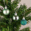 30mm/24Pcs Christmas Baubles Shatterproof Turquoise,Tree Decorations