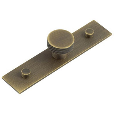 30mm Antique Brass Cupboard Knob with Elegant Backplate Design - Kitchen Cabinet Knob