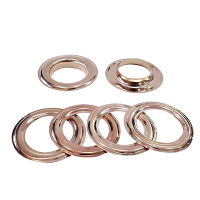 30mm Brass Eyelets with Washers, Rust-Proof Grommets, Rose Gold - 10pcs