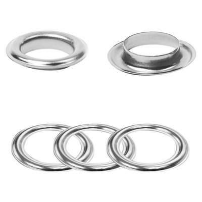 30mm Brass Eyelets with Washers, Rust-Proof Grommets, Silver - 10pcs