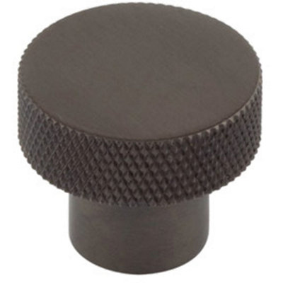 30mm Dark Bronze Cupboard Knob - Elegant Diamond Knurled Design - Kitchen Cabinet Knob