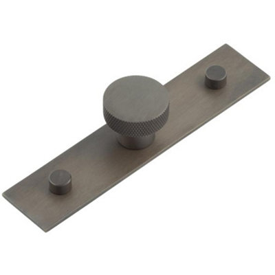 30mm Dark Bronze Cupboard Knob with Plain Backplate - Kitchen Cabinet Knob