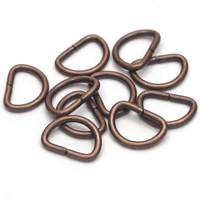 30mm Metal D Ring Buckle for DIY Crafts, Webbing Strap, Purse, Pet collars, Copper - 10pcs