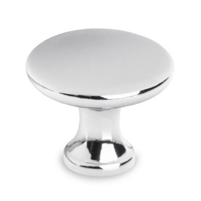 30mm Polished Chrome Cabinet Knob Round Silver Cupboard Door Drawer Pull Handle Wardrobe Furniture Replacement Upcycle