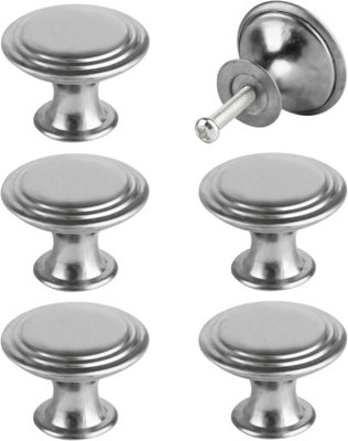 30 Pack Black Cabinet Knobs 30-Pack Black Cabinet Knobs, 30mm Round Dresser  Drawer Pulls - Zinc Alloy Matte Black Hardware With Screws