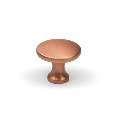 30mm Satin Copper Cabinet Knob Pull Mushroom Button Silver Kitchen Refurbishment