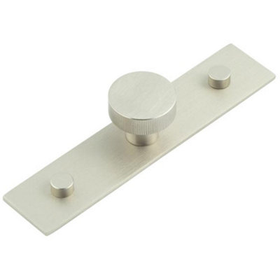 30mm Satin Nickel Cupboard Knob with Stylish Backplate - Kitchen Cabinet Knob