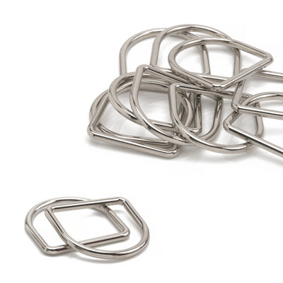 30mm Welded Metal D Ring Buckle for Purse, Pet Collars, Webbing Strap, Silver - 10pcs