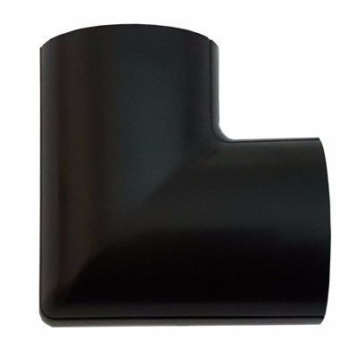 30mm x 15mm Black Clip Over Flat Corner Bend Trunking Adapter 90 Degree Conduit