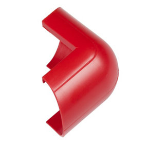 30mm x 15mm Red Clip Over External Bend Trunking Adapter 90 Degree Conduit